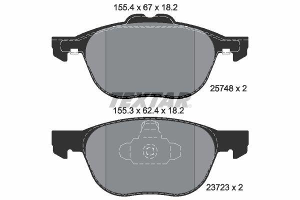 Brake Pad Set, disc brake TEXTAR 2574801