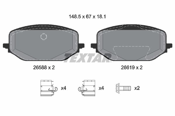Brake Pad Set, disc brake TEXTAR 2658801