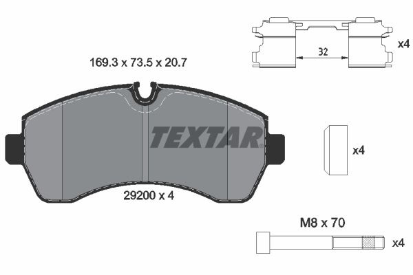 Brake Pad Set, disc brake TEXTAR 2920002