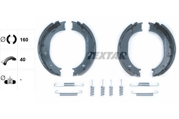 Brake Shoe Set, parking brake TEXTAR 91055100