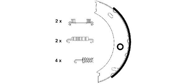 Brake Shoe Set, parking brake TEXTAR 91057900