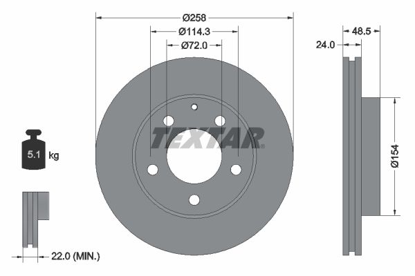 Brake Disc TEXTAR 92062000