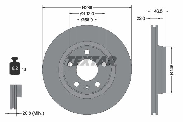 Brake Disc TEXTAR 92083505