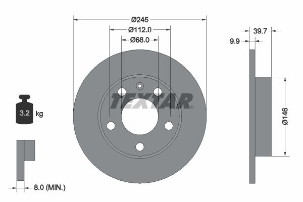 Brake Disc TEXTAR 92106203