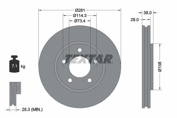 Brake Disc TEXTAR 92108300