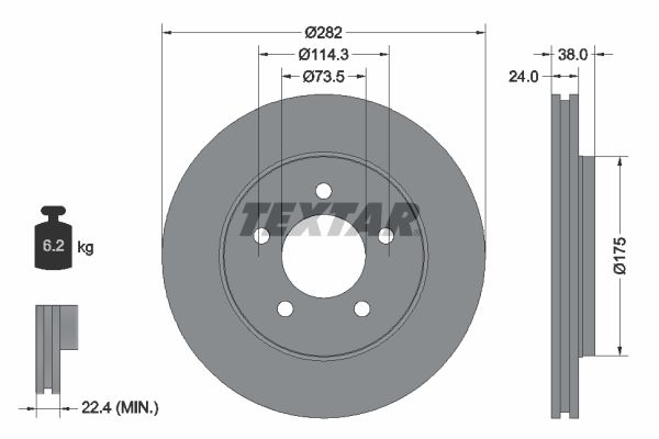 Brake Disc TEXTAR 92108700