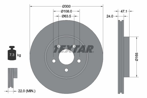 Brake Disc TEXTAR 92109605