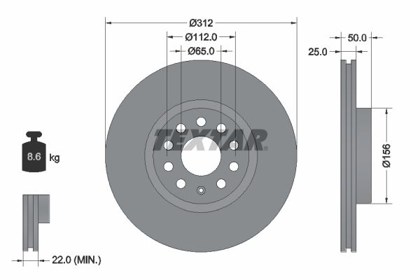 Brake Disc TEXTAR 92120505