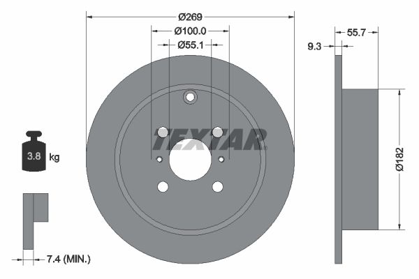 Brake Disc TEXTAR 92126203