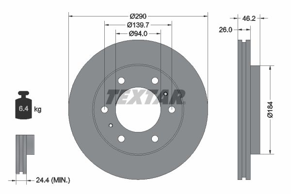 Brake Disc TEXTAR 92128803