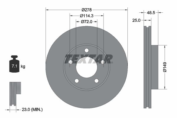 Brake Disc TEXTAR 92130303