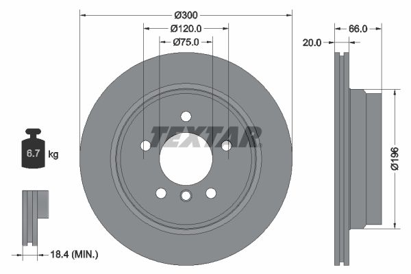 Brake Disc TEXTAR 92154903