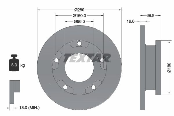 Brake Disc TEXTAR 92159103