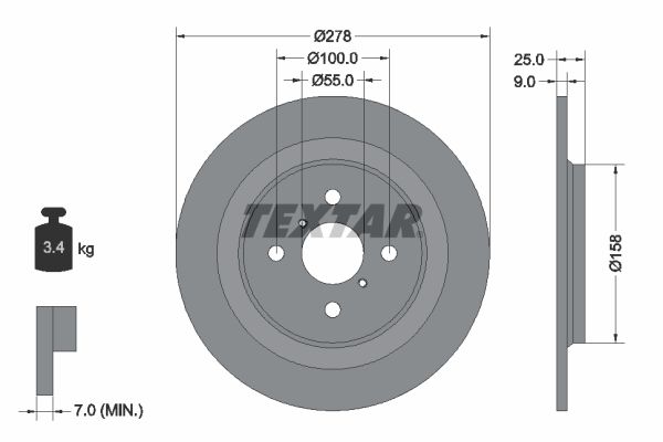 Brake Disc TEXTAR 92161903