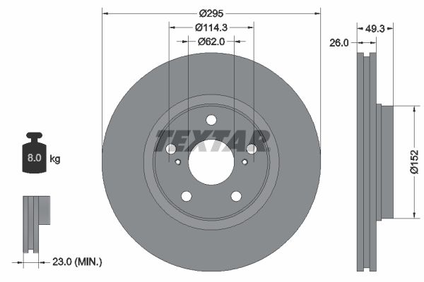 Brake Disc TEXTAR 92163903