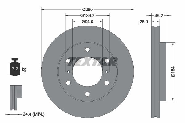 Brake Disc TEXTAR 92167103