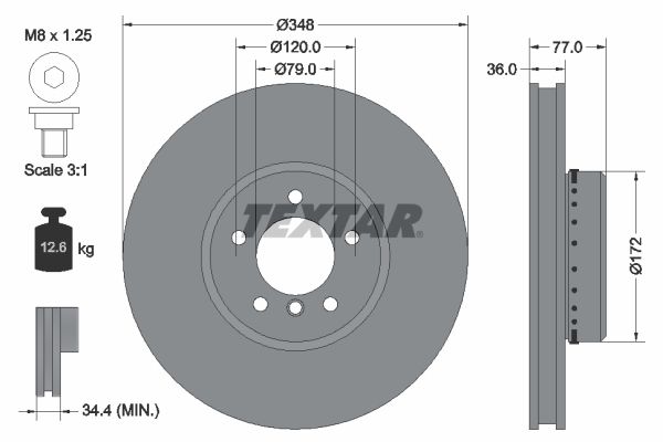 Brake Disc TEXTAR 92182425