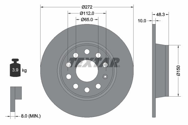 Brake Disc TEXTAR 92224903