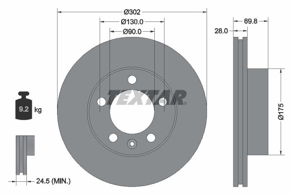 Brake Disc TEXTAR 92228603