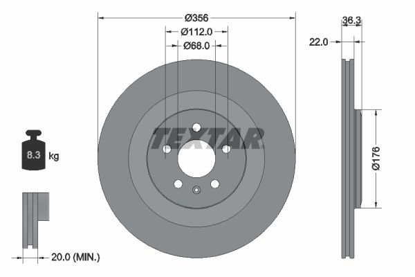 Brake Disc TEXTAR 92241803