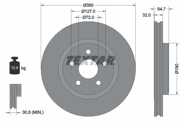 Brake Disc TEXTAR 92272205