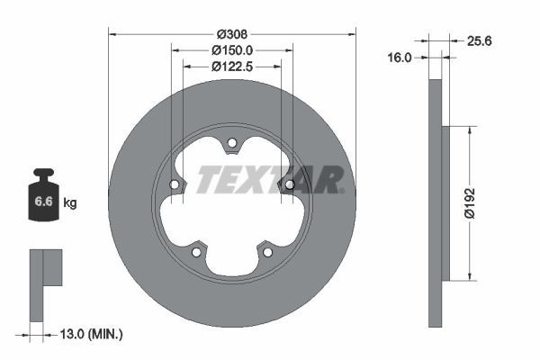 Brake Disc TEXTAR 92274103