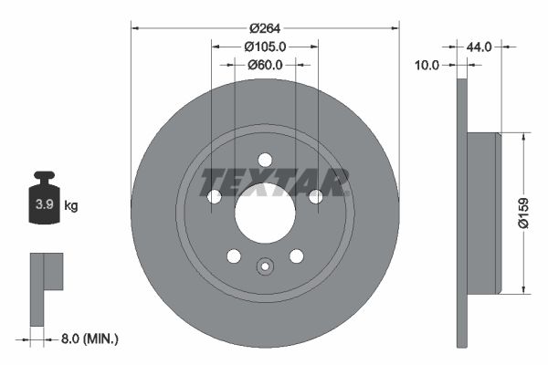 Brake Disc TEXTAR 92275303