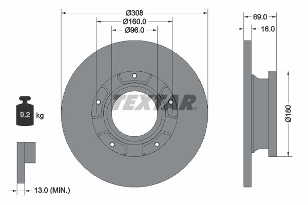 Brake Disc TEXTAR 92292603