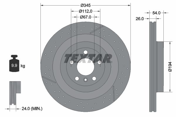 Brake Disc TEXTAR 92307905
