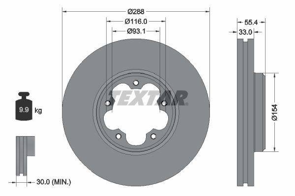 Brake Disc TEXTAR 92320303