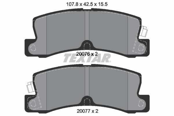 Комплект гальмівних накладок, дискове гальмо TEXTAR 2007601