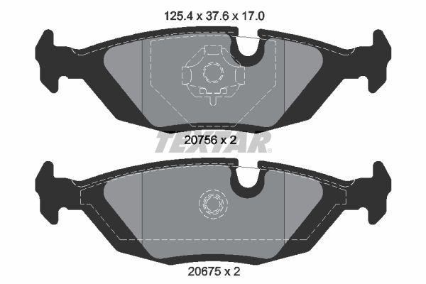 Комплект гальмівних накладок, дискове гальмо TEXTAR 2067502