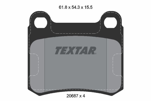 Stabdžių trinkelių rinkinys, diskinis stabdys TEXTAR 2068701