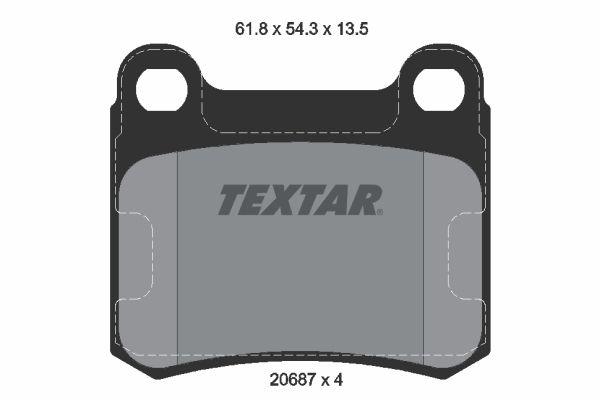 Комплект гальмівних накладок, дискове гальмо TEXTAR 2068703