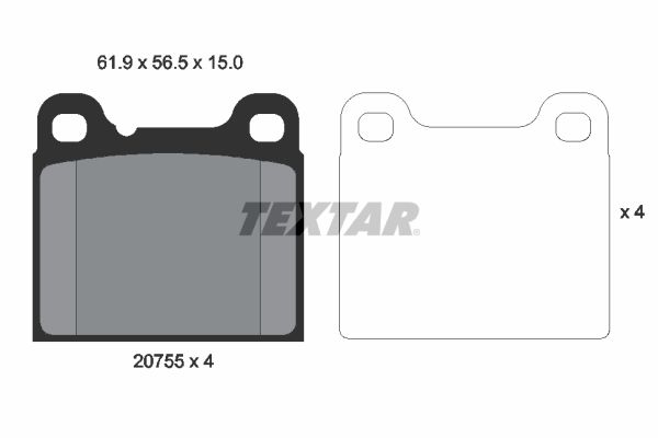 Brake Pad Set, disc brake TEXTAR 2075506