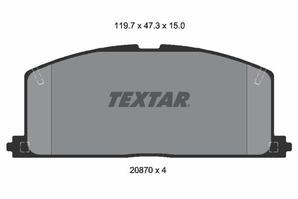 Комплект гальмівних накладок, дискове гальмо TEXTAR 2087001