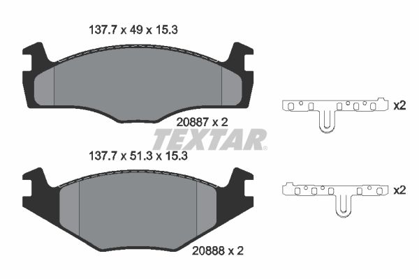 Brake Pad Set, disc brake TEXTAR 2088707