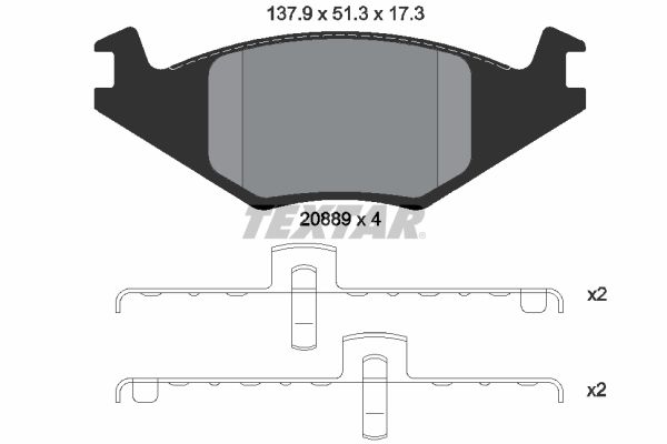 Brake Pad Set, disc brake TEXTAR 2088902