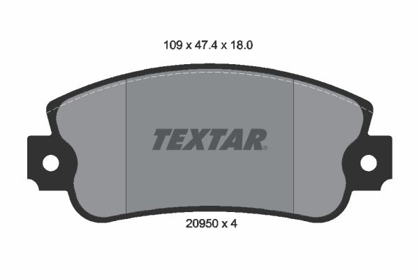 Stabdžių trinkelių rinkinys, diskinis stabdys TEXTAR 2095005