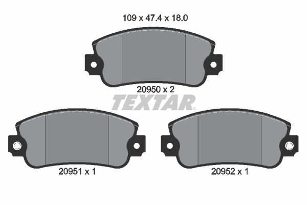 Brake Pad Set, disc brake TEXTAR 2095006