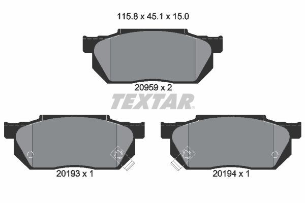 Brake Pad Set, disc brake TEXTAR 2095902