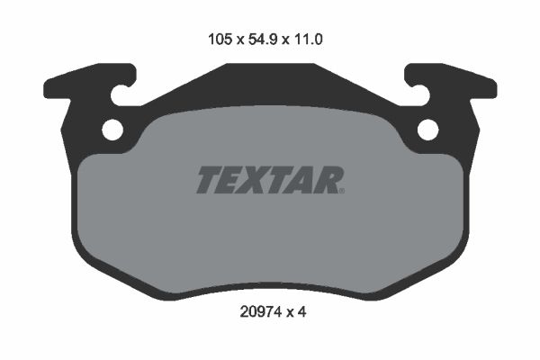 Комплект гальмівних накладок, дискове гальмо TEXTAR 2097401