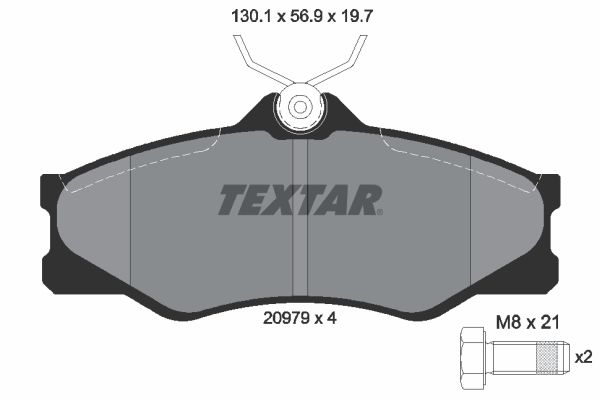 Stabdžių trinkelių rinkinys, diskinis stabdys TEXTAR 2097904