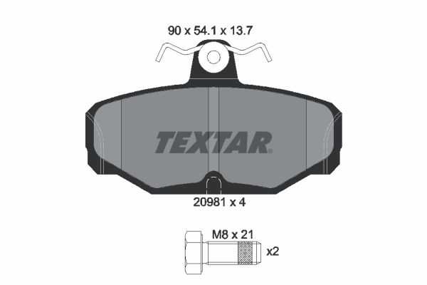 Brake Pad Set, disc brake TEXTAR 2098101