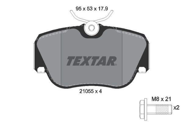 Комплект гальмівних накладок, дискове гальмо TEXTAR 2105503
