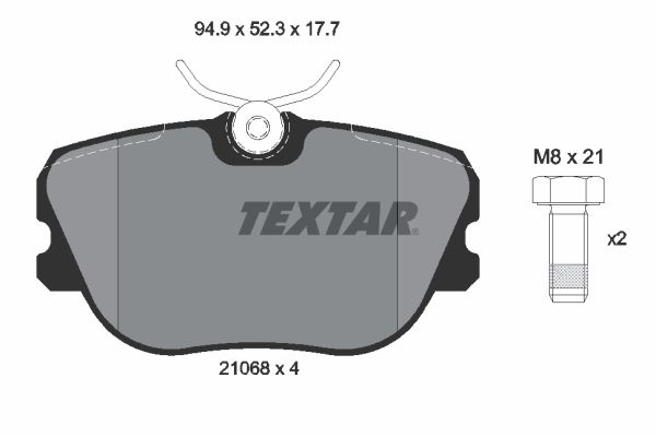 Комплект гальмівних накладок, дискове гальмо TEXTAR 2106804