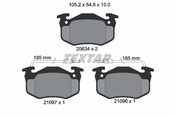 Brake Pad Set, disc brake TEXTAR 2109601