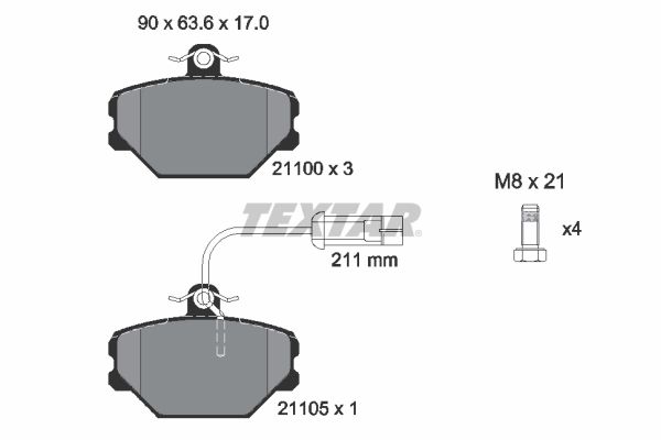 Brake Pad Set, disc brake TEXTAR 2110005