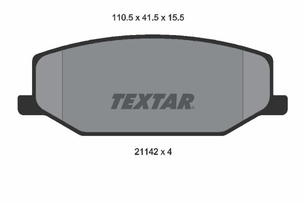 Комплект гальмівних накладок, дискове гальмо TEXTAR 2114202