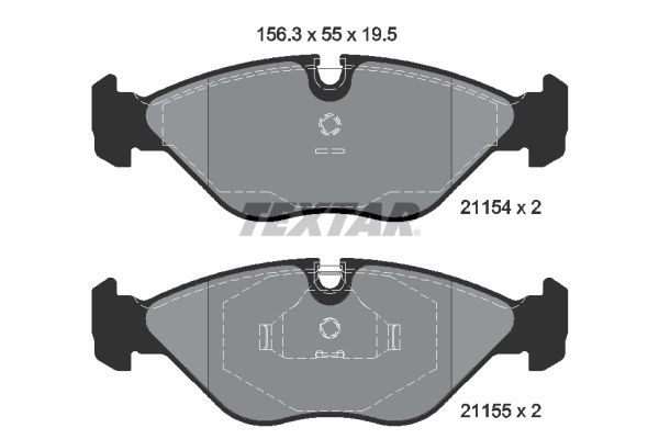 Stabdžių trinkelių rinkinys, diskinis stabdys TEXTAR 2115402